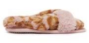 Faux Fur Santana Slipper in Pink Leopard NWT