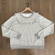 The Shrunken Ruffle Bib Sweatshirt in Heather Grey Size 2 / Medium