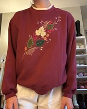 vintage embroidered crewneck sweater