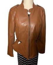 Brown faux leather jacket size 8