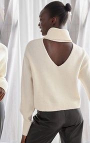 & other stories cut out turtleneck sweater cream oversized