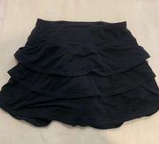 Black Athletic Ruffle Skirt 