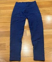 Booty by Brabants women textured blue legging size one size fits most .