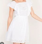 Old Navy NWT white flutter sleeve eyelet tie back dress XL