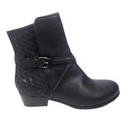 Joie Black Jackson Weave Leather Ankle Boots Size 37.5