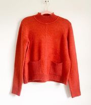 Marled Reunited Clothing Burnt Orange Mock Neck Sweater Small