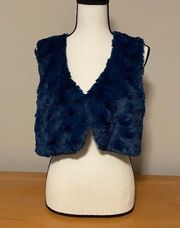 Apt. 9 || Teal faux fur vest