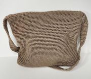 The Sak Womans Purse Crochet Knit Tan Large Shoulder Bag Satchel Purse