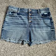 Maurices Edgely High Rise Jean Shorts Denim Casual Summer Spring Size 16
