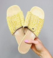 Bottega Veneta Pony Hair Green Yellow Cheetah Slides Sandals