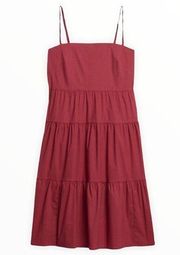 Gap Tiered Cami Strap Midi Dress in Red Clay size 16 NWT