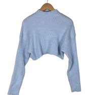 Mable Women’s Size Small Ribbed Blue Cropped Sweater