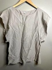 Halogen Casual Pleated Silk Blouse Size Medium