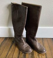 Frye MELISSA BUTTON Back Zip Gray Leather Boots