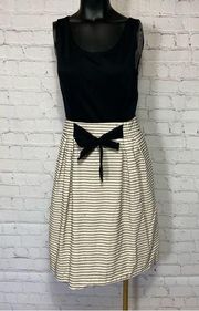 The Limited Black Cream Sleeveless Fit Flare A Line Dress Bow Size 4