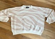 Lulus Sweater Medium Womens Cream Blush Pink Pullover Long Sleeve Top