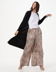 HAUTE HIPPIE TRIBE LILLIAN ANIMAL PRINT PULLON ELASTIC WAIST WIDE LEG PANTS XS