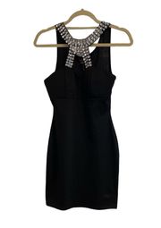 dress bodycon style rhinestone embellishments halter Sz small NWT