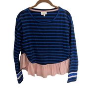 Anthropologie Deletta Striped Tulle Long Sleeve Top XS