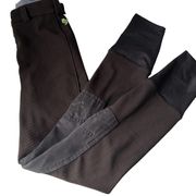 TUFFRIDER Equestrian Riding Womens Pants Size 28 Black Ribbed Knee Patch Horse