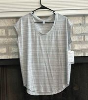 NWT ATHLETA Stratus breezy striped tee- M