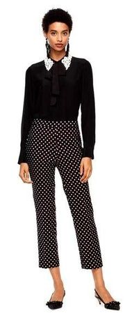 Kate Spade • Diamond Cigarette Pant cropped ankle stretch ponte knit black