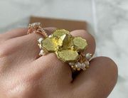 shiraleah freya adjustable beaded gold ring