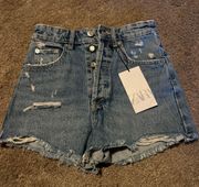 ZARA High Rise Jean Shorts