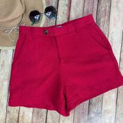 Draper James RSVP red basket weave 4” shorts size 8