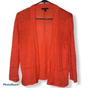 Apt. 9 coral open striped lightweight cardigan