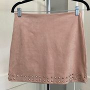 Forever 21  size medium pink blush suede like studded bottom skirt