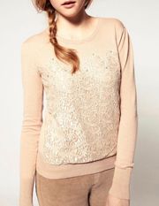 Jeweled Lace Sweater