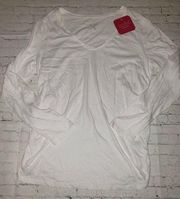 NWT White Long Sleeve Side Shirred Maternity T-Shirt - Isabel Maternity Size XXL
