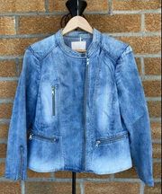 Rebecca taylor DENIM PEPLULM JACKET size 12