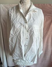 Hunt Club 100% Linen White Button Down Shirt