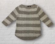 Women’s XL Knit Sweater Beige Tan Pullover Boat Neck 3/4 Sleeve
