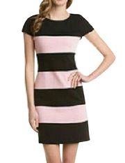 light pink and black striped dress small