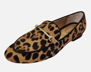 NEW Rachel Zoe Axe Horse Bit Flat Loafer Calf Hair Leopard Pattern Leather