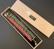 NEW Victoria’s Secret Bracelet Limited Edition Braided Fabric Gold Tone Wings