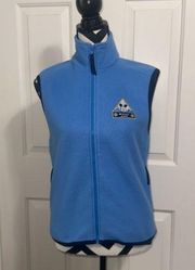 MICKEY & CO Vintage Embroidered Mickey Blue Zip Up Vest