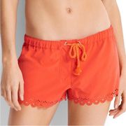 SEAFOLLY Neon Orange Bella Laser-cut Board Shorts Size Large