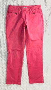 Pants size 0 Womens Solid Pink Zipper Low rise Cotton Skinny