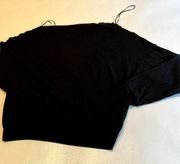 Treasure & Bond Womens‎ Shirt Black Size Small Waffle Knit Boat Neck