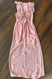 Pink Ruffle Maxi Dress