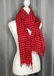 J. CREW MADE IN ITALY RED AND PURPLE PLAID SCARF