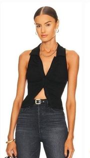 Superdown Rina Ruched Top in Black