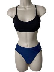 Summersalt 2 piece black and navy swimsuit Sz 2