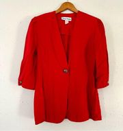 Ronni Nicole Red Shoulder Pad Vintage Blazer 90s 80s Retro Size 8