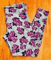 NWOT Lularoe Tall & Curvy TC Floral Rose Print Leggings