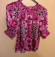 Saylor pink floral blouse